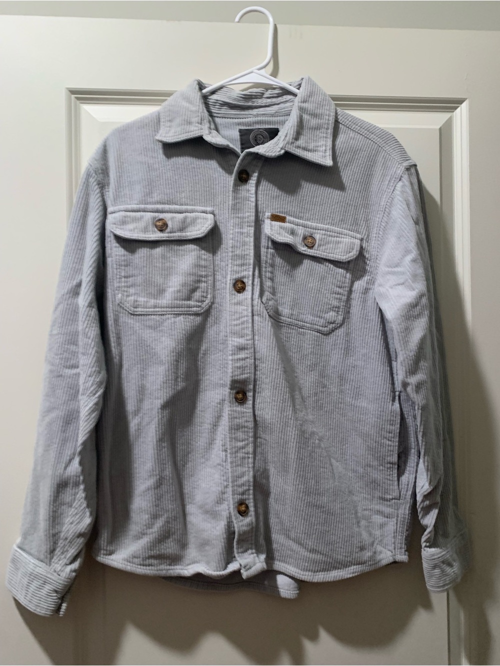 Buffalo David Bitton Light Gray Corduroy Shirt Jacket